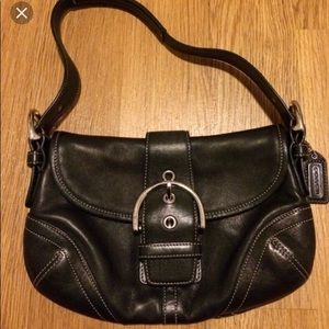 Authentic black leather coach purse